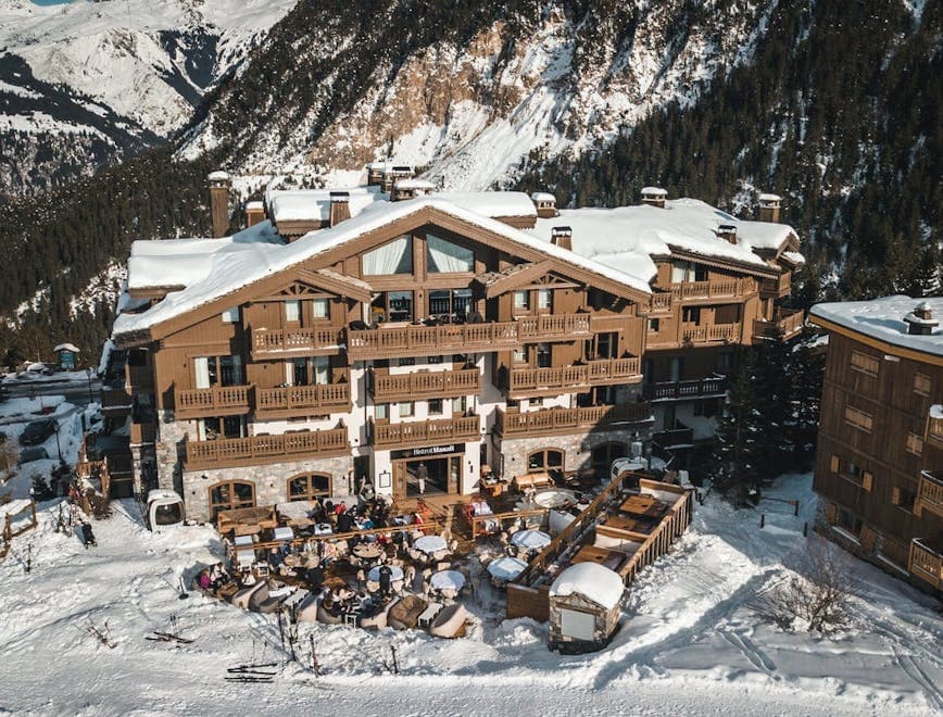 nature outdoors housing building neighborhood urban snow ice mountain