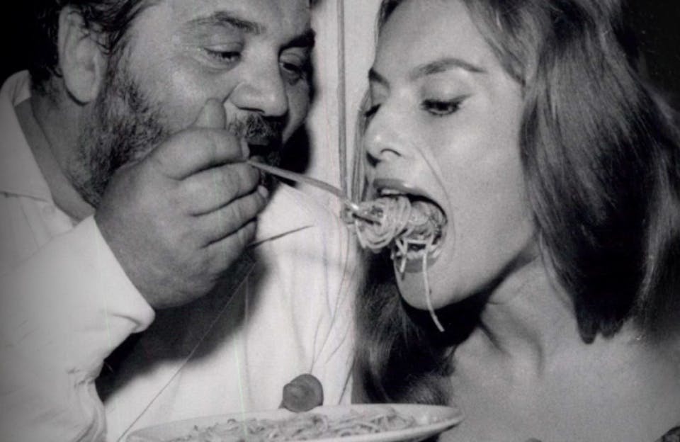 adult male man person eating food smoke pipe female woman face