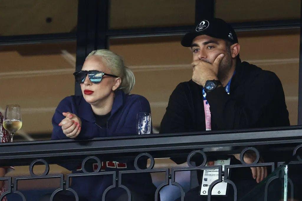 Lady Gaga et Michael Polanksy lors des qualifications féminines de gymnastique artistique aux Jeux olympiques. © Getty Images.